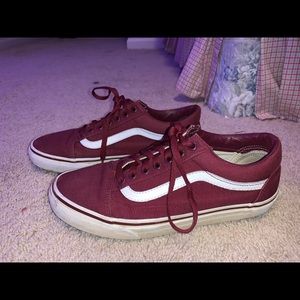 Maroon low top Vans